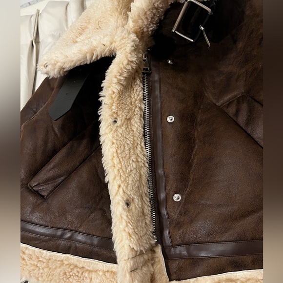 Sherpa faux leather moto jacket - Picture 5 of 10